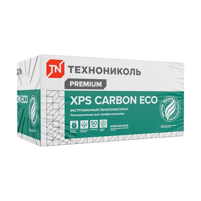 Экструзионный пенополистирол (XPS) ТЕХНОНИКОЛЬ Carbon Eco FAS/2 S/1 1180х580х100 мм, L-кромка, фрезерованный с микроканавками, 4 шт